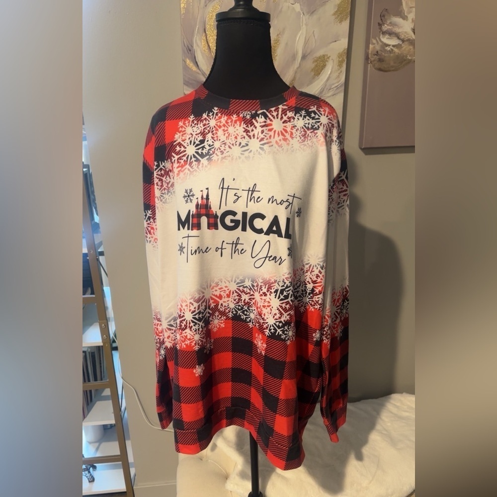 Disney Christmas Plaid Sweaters Bundle of 2 His & Hers Both size 2xl